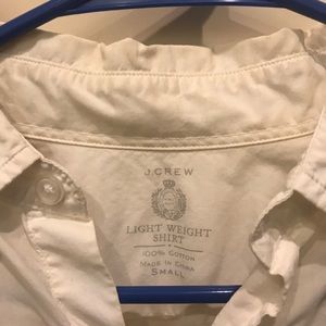 J crew plain white button up